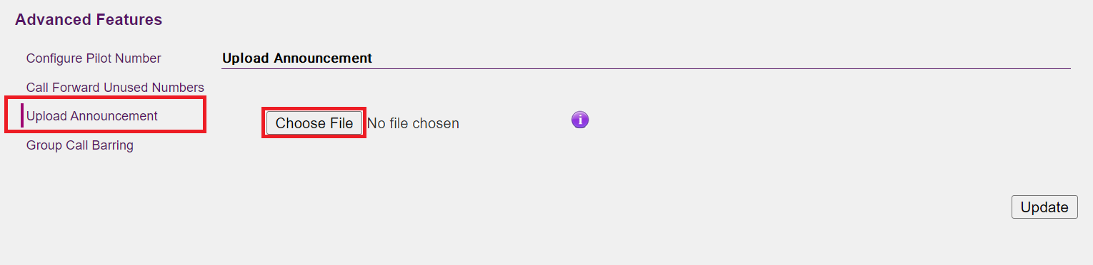 BizPhone - Advanced Features - Upload Announcement Audio