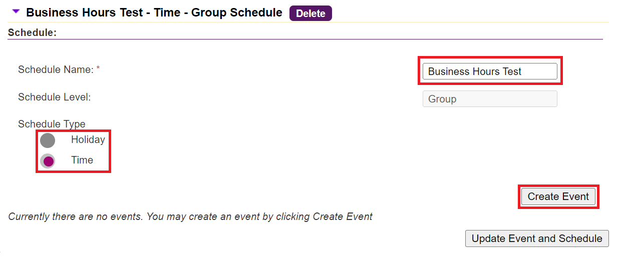 BizPhone - Create Business -After Hours Events