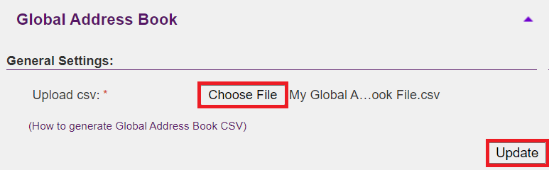 BizPhone - Global Address Book Upload