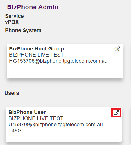 BizPhone - Speed Dial 8 User Selection
