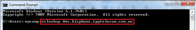 Command Prompt NSLookup test