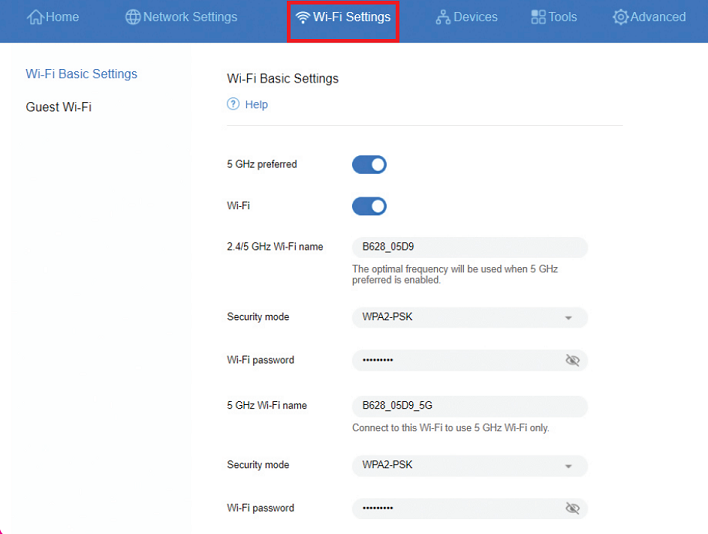 Cube3 Wi-Fi Settings