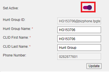 BizPhone - Hunt Group General Settings