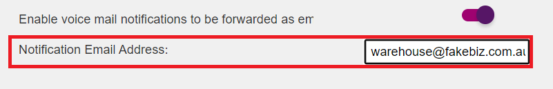 BizPhone - Hunt Group Voice Mail Notification Email