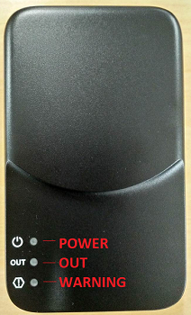 LEA Networks NTU lights, from top to bottom: Power, Out, Warning.