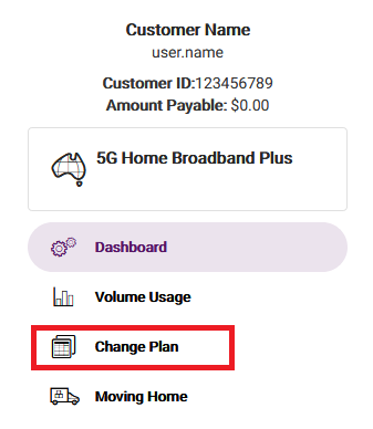 My Account - Change Plan