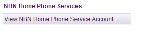 TPG My Account - Manage your NBN Home Phone menu