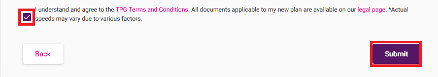 My Account - Submit plan change