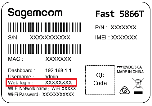 Sagemcom barcode sticker