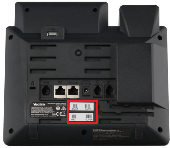 BizPhone T42S handset Serial and MAC