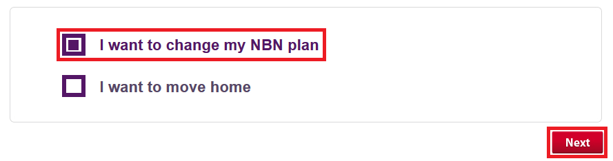 My Account - I want to change my NBN plan