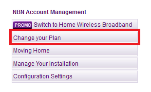 TPG My Account - Change your Plan