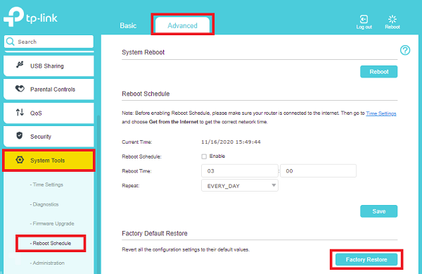 VX420-G2V Factory Default Restore