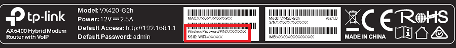 VX420-G2H Barcode sticker