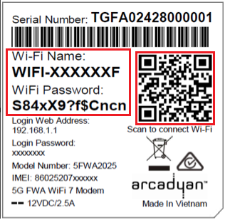 Wi-Fi Max 5G barcode sticker