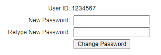 My Account - New password entry