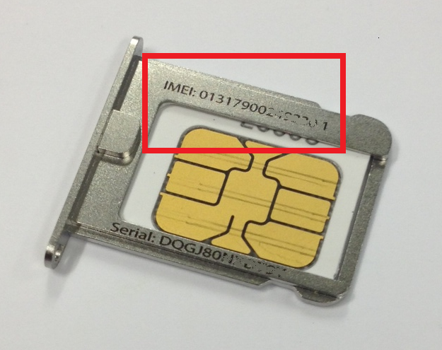 iPhone IMEI on SIM tray
