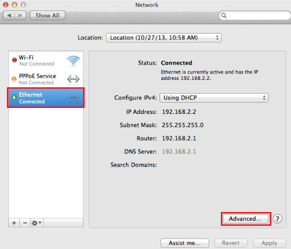 Mac Network connections