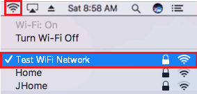 Mac OS WiFi network list