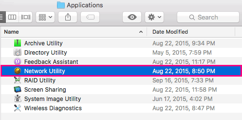 Mac Network Utility app
