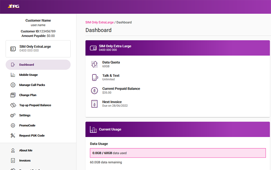 After login URL starts with https://myaccount.tpg.com.au/