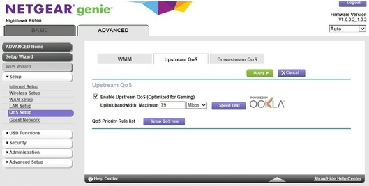 Netgear bandwidth control 