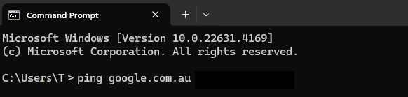 Command Prompt ping