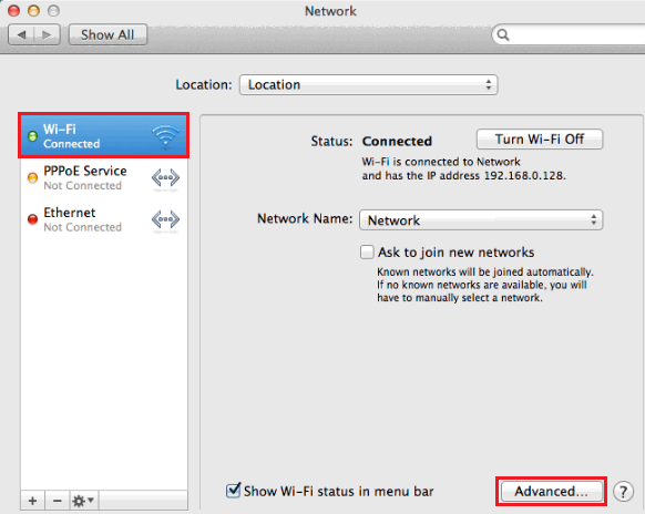 Mac Network connections