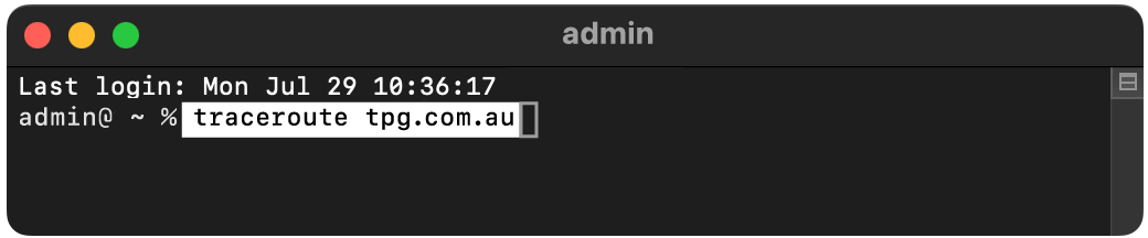 Mac Terminal traceroute