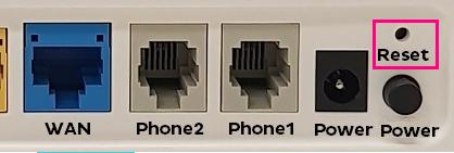 VR1600v Reset button - Located to the right of the Power port, above the larger Power button