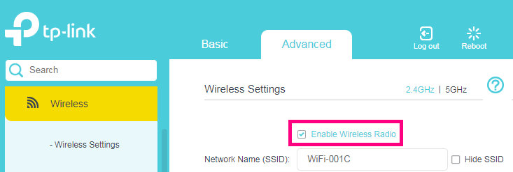 VR1600v Enable Wireless Radio