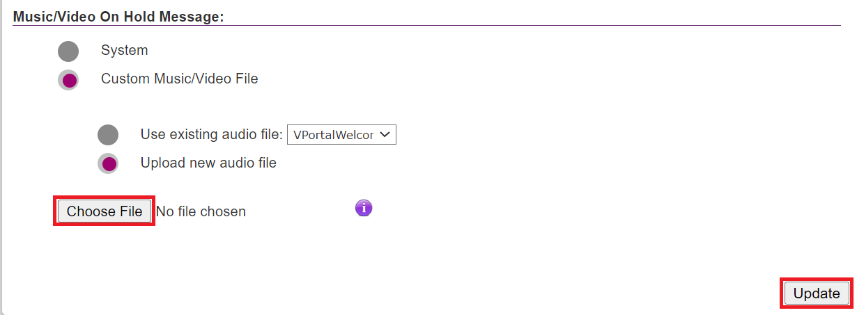 BizPhone - Music on Hold Custom Audio Selection