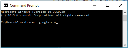 Command Prompt trace route