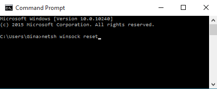 Windows 10 Command Prompt window